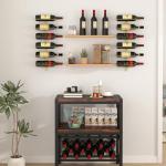 Wall-Mounted Gold Wine Rack Holds 12 Bottles