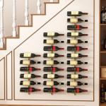 Wall-Mounted Gold Wine Rack Holds 12 Bottles