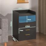 Nightstand with Charging Station and LED Colors