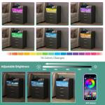 Nightstand with Charging Station and LED Colors