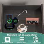 Nightstand with Charging Station and LED Colors
