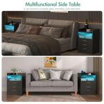 Nightstand with Charging Station and LED Colors