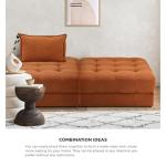 3-Seater Velvet Floor Sofa with Ottoman and Cushions