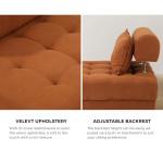 3-Seater Velvet Floor Sofa with Ottoman and Cushions