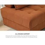 3-Seater Velvet Floor Sofa with Ottoman and Cushions