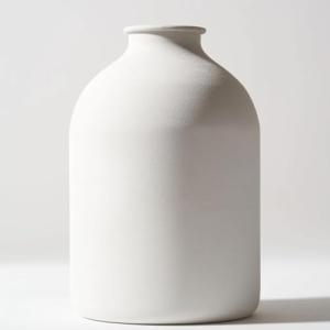 Large White Iron Vase for Long Stem Flowers