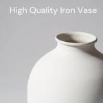 Large White Iron Vase for Long Stem Flowers