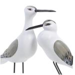 HOMSFOU Wooden Seagull Bird Figurine Set