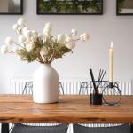 Large White Iron Vase for Long Stem Flowers