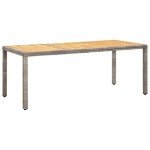 Grey Rectangular Acacia Wood Outdoor Dining Table