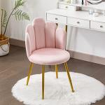 Midcentury Velvet Vanity Chair with Gold Legs