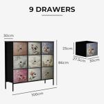 Vintage 9-Drawer Tallboy Storage Cabinet