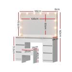 LED Mirror Dressing Table Set with Stool