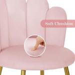 Midcentury Velvet Vanity Chair with Gold Legs