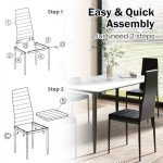 Giantex Set of 6 Black Dining Chairs