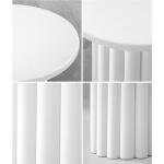 Oikiture White Round Coffee Table and Side Table