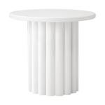 Oikiture White Round Coffee Table and Side Table