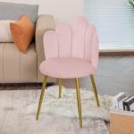 Midcentury Velvet Vanity Chair with Gold Legs