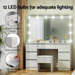 LED Mirror Dressing Table Set with Stool