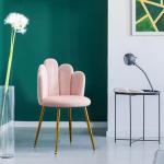 Midcentury Velvet Vanity Chair with Gold Legs