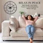 Large Black Roman Numerals Silent Wall Clock