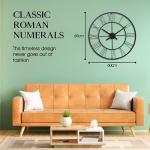 Large Black Roman Numerals Silent Wall Clock