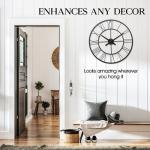 Large Black Roman Numerals Silent Wall Clock