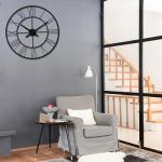 Large Black Roman Numerals Silent Wall Clock