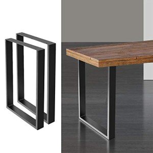 Iron Table Legs with Non-Slip Pads - Black