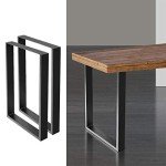 Iron Table Legs with Non-Slip Pads - Black