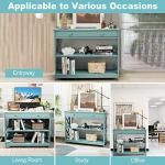 Giantex Turquoise 3-Tier Console Table with Drawer