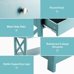 Giantex Turquoise 3-Tier Console Table with Drawer