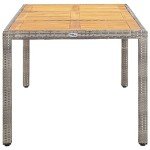 Grey Rectangular Acacia Wood Outdoor Dining Table