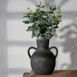 Rustic Ceramic Farmhouse Flower Vase with Handles