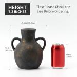 Rustic Ceramic Farmhouse Flower Vase with Handles