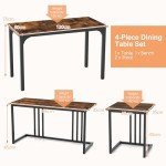 Giantex 4-Piece Wooden Dining Set with Bench