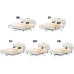 Beige Queen Bed Frame with Upholstered Headboard