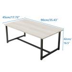 Industrial Rectangular Coffee Table with Metal Frame