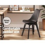 Set of 4 Retro Eames Style Padded Dining Chairs