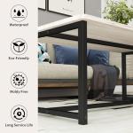 Industrial Rectangular Coffee Table with Metal Frame