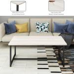 Industrial Rectangular Coffee Table with Metal Frame