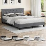 King Size Upholstered Bed Frame with Tufted Headboard