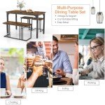 Giantex 4-Piece Wooden Dining Set with Bench