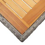 Grey Rectangular Acacia Wood Outdoor Dining Table