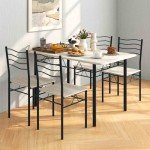 5-Piece Modern Dining Table and Chair Set