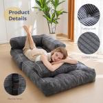MaxYOYO L-Shaped Convertible Sofa Bed, Dark Grey