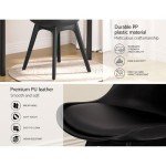 Set of 4 Retro Eames Style Padded Dining Chairs