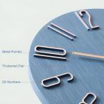 Modern 12 Inch Silent Wooden Wall Clock