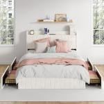 Double Size Bed Frame with Storage and USB Ports