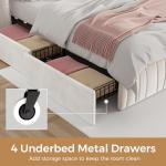 Double Size Bed Frame with Storage and USB Ports